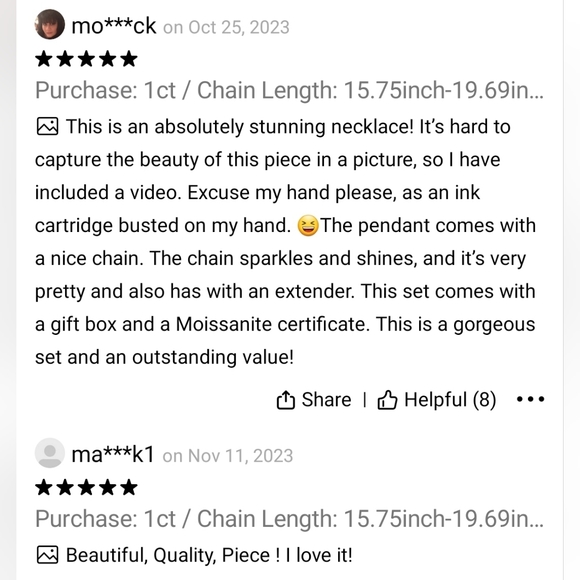 1ct Certified GENUINE MOISSANITE DIAMOND 18KGP/925 silver Necklace - Picture 13 of 16